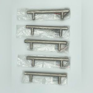 Lot of 5- 6-1/4 in. Center-to-Center Stainless Steel T-Bar Pull